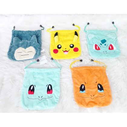 {READY STOCK} Mini Storage Bag Portable Pokemon Drawstring Pocket 21cm 大号宝可梦抽绳口袋 7寸Poket Tali